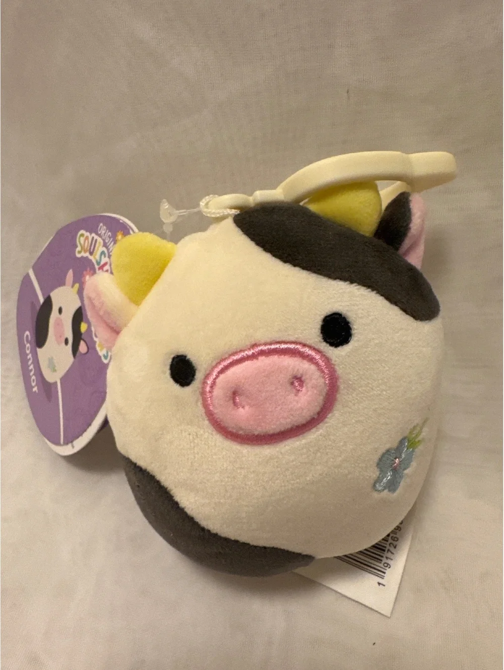 Original Squishmallows Connor Cow Plush Keychain